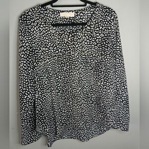 Michael Kors Women's Black and White Patterned Top